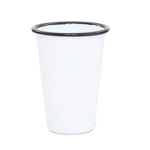 Crow Canyon Enamel 
Vintage 14 oz Tumblers, Set of 4 / Grey Rim